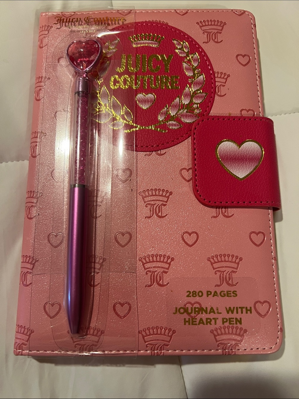 Juicy Couture Pink Heart Journal with Matching Pink Heart Pen